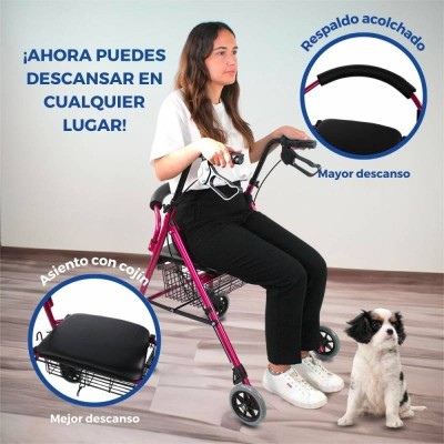 Andador Rollator de 4 Ruedas con Frenos y Asiento | ESCORIAL