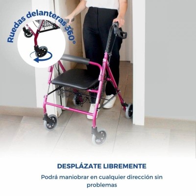 Andador Rollator de 4 Ruedas con Frenos y Asiento | ESCORIAL