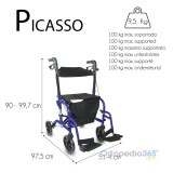 Andador silla de ruedas PICASSO 2 en 1 | Ortopedia365.com