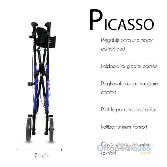 Andador silla de ruedas PICASSO 2 en 1 | Ortopedia365.com
