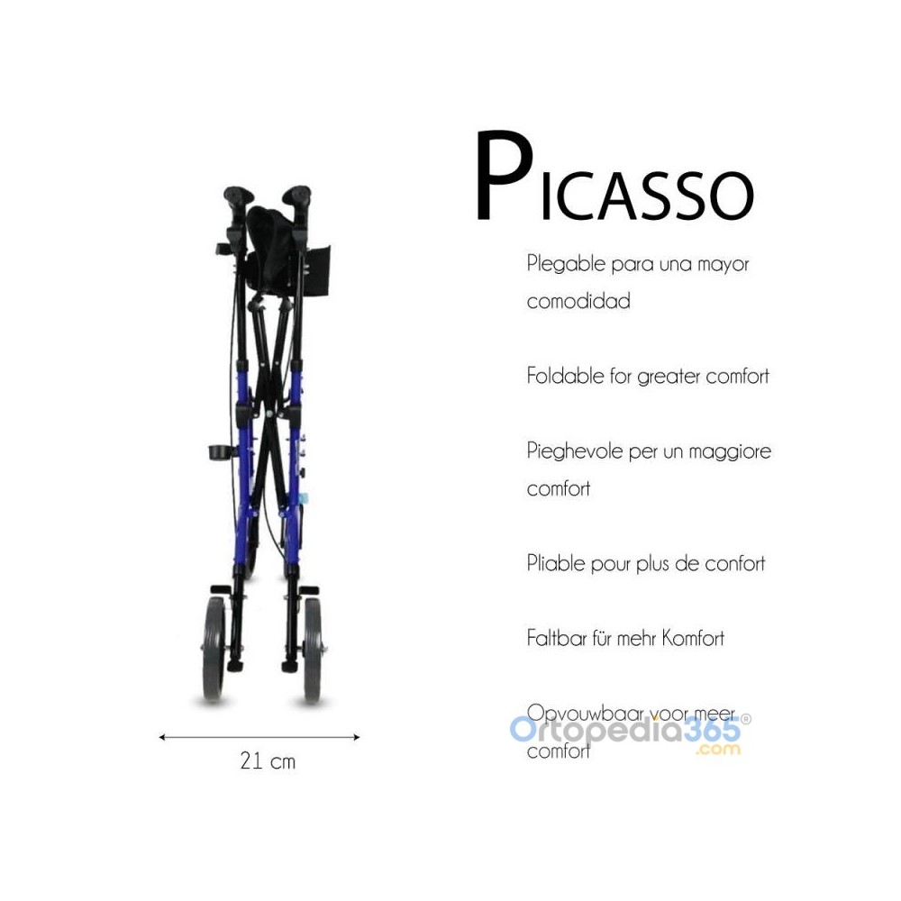 Andador silla de ruedas PICASSO 2 en 1 | Ortopedia365.com