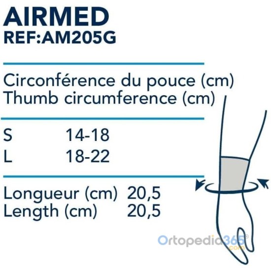 Muñequera metacarpiana Airmed sin pulgar - Ortopedia365.com