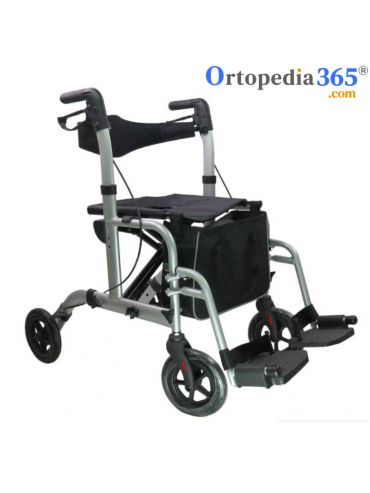 Andador Rollator Silla De Ruedas Lux| 2 En 1 | Altura Regulable, Plegable, Cesta Y Asiento-1
