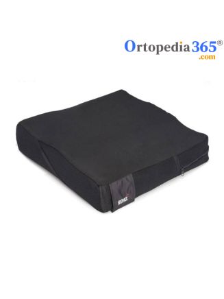Cojín antiescaras ROHO Hybrid Elite SR con funda negra y base de espuma contorneada para silla de ruedas