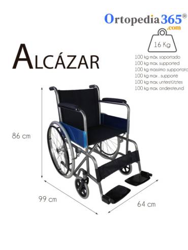 Silla de ruedas de acero ALCAZAR  Plegable-8