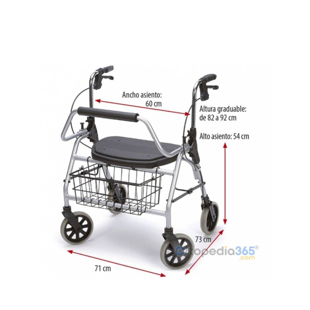 Andador bariátrico Maxi Rolator L 200 kg | Ortopedia365.com
