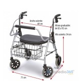 Andador bariátrico Maxi Rolator L 200 kg | Ortopedia365.com