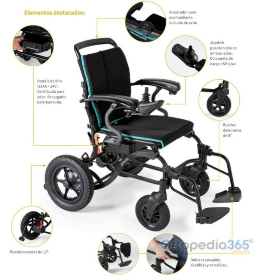Silla de Ruedas Eléctrica Plegable I-Atlantis | Ortopedia365.com