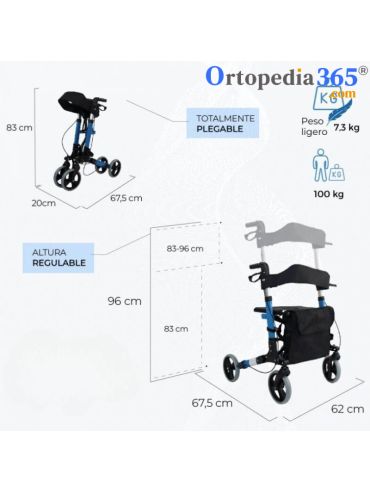 Andador para mayores de 4 ruedas TRAJANO -3
