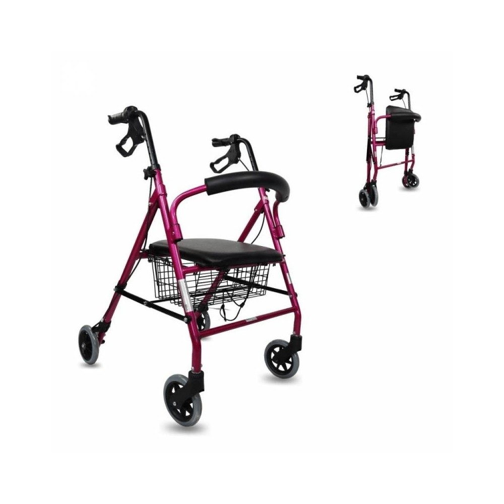 Andador Rollator de 4 Ruedas con Frenos y Asiento | ESCORIAL