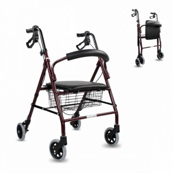 Andador Rollator de 4 Ruedas con Frenos y Asiento | ESCORIAL