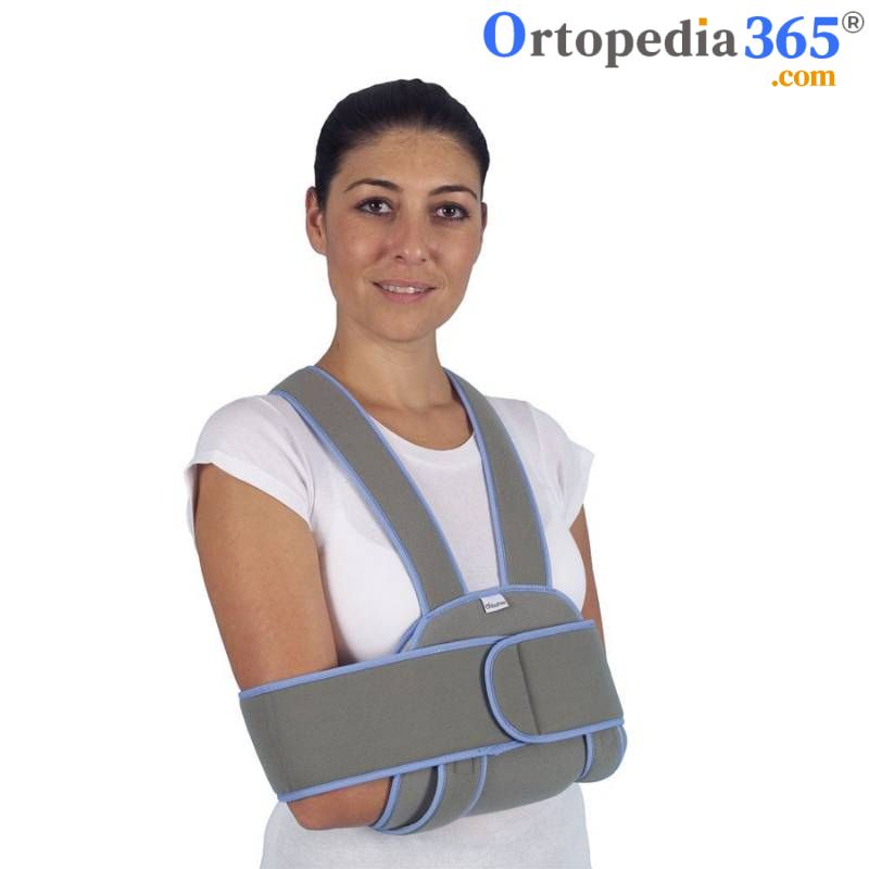 Cabestrillo para brazo y hombro bilateral con banda ancha – vista lateral