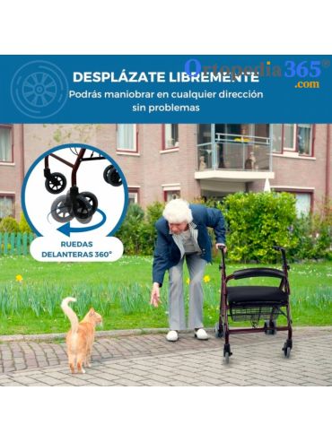 Andador 4 Ruedas Prado Plegable y Regulable en Altura-10